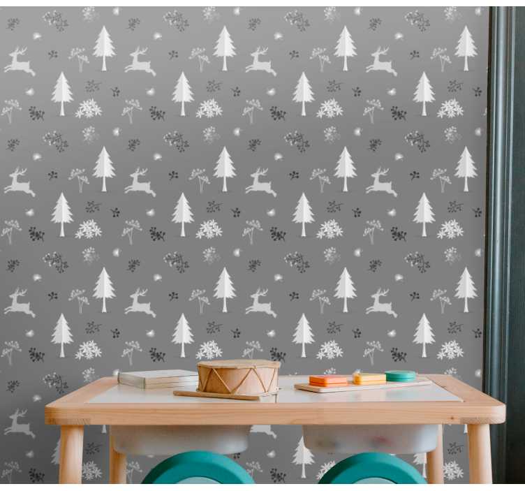 šedé jeleni zvířecí tapeta - TenStickers