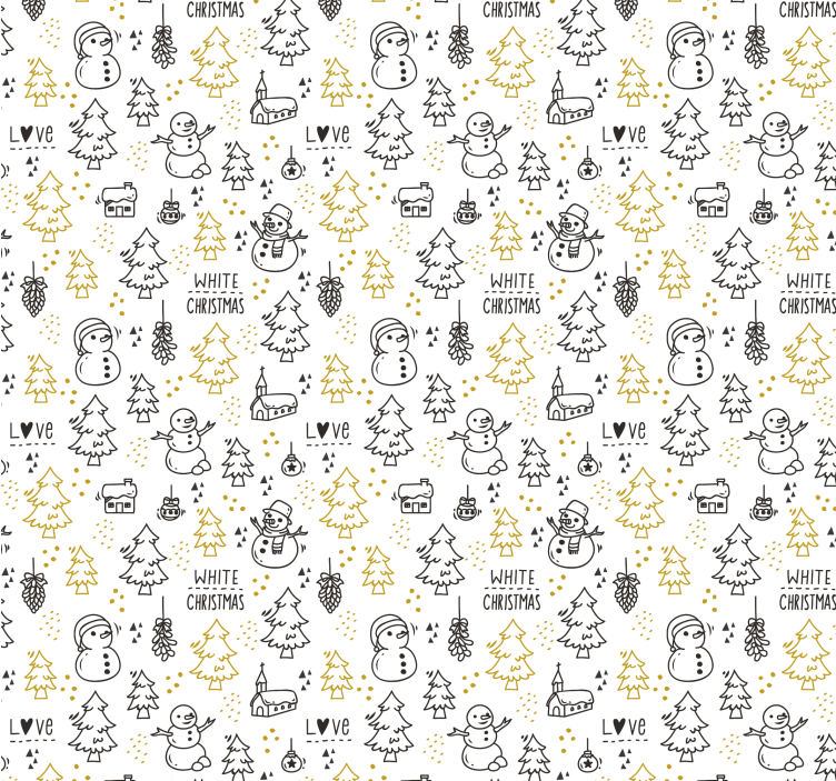 Slavnostní zimní scéna Vánoční tapeta - TenStickers