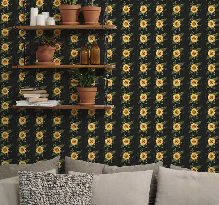 Slunečný květinový motiv květinová tapeta - TenStickers