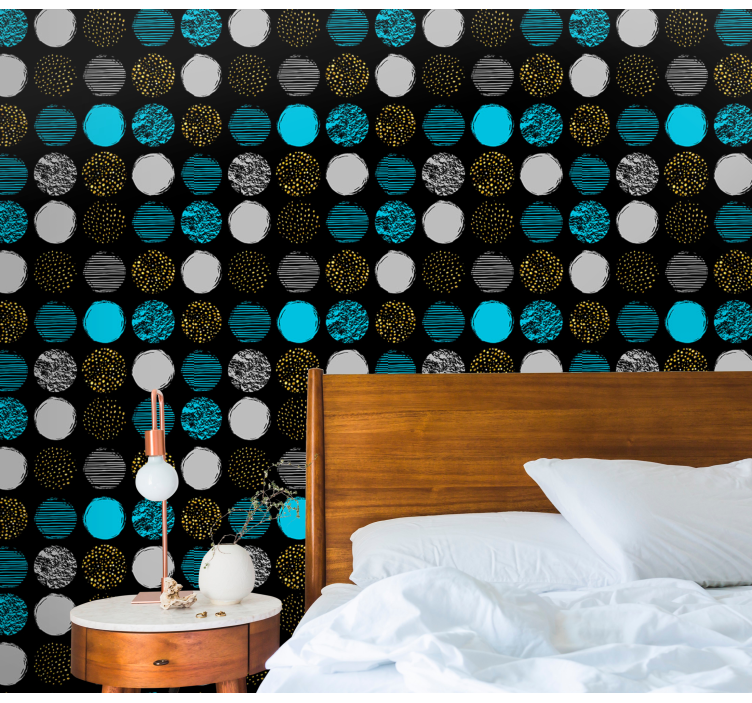 Soubor geometrických bodů Geometrická tapeta - TenStickers