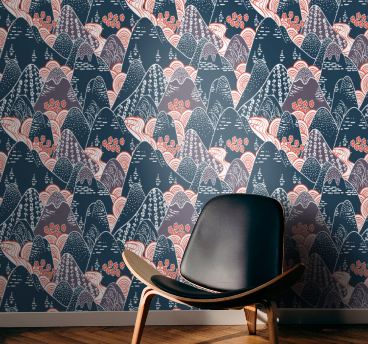 Stylizované pohoří Příroda tapeta - TenStickers