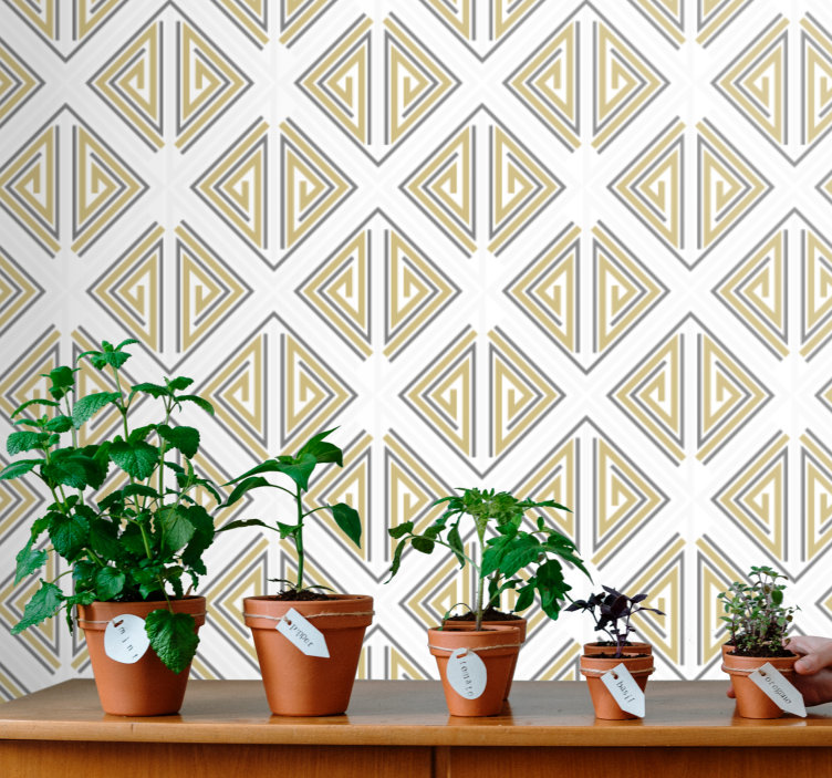 Stylizované trojúhelníkové vzory Geometrická tapeta - TenStickers