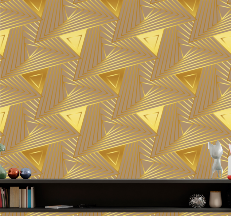 Motiv zlatého vzoru Triangles tapeta - TenStickers