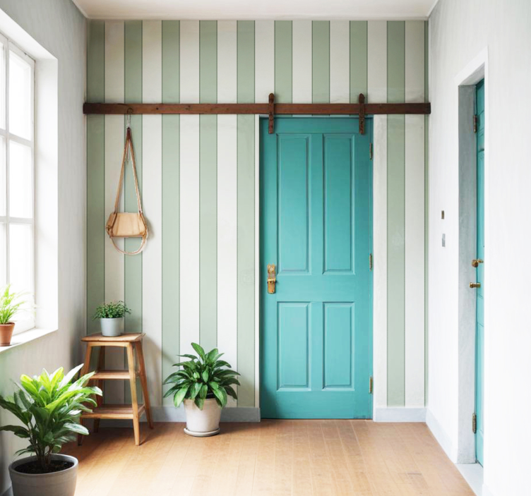 Svislé šedé pruhy Tapeta pro chodby - TenStickers