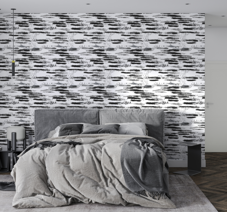 Tahy černé barvy Abstraktní tapeta - TenStickers