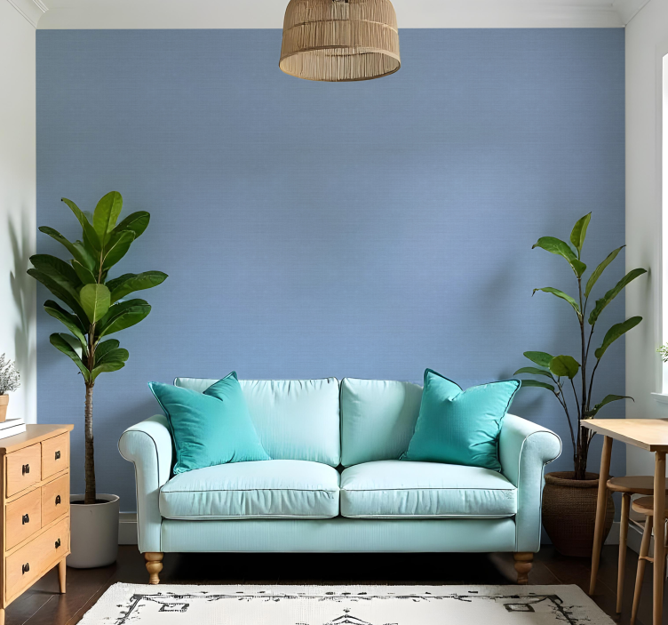 Tenký modrý jutový motiv Tapeta Ostatní textury - TenStickers