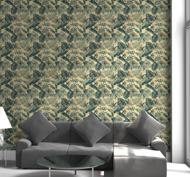 Tropické listy květina tapeta - TenStickers