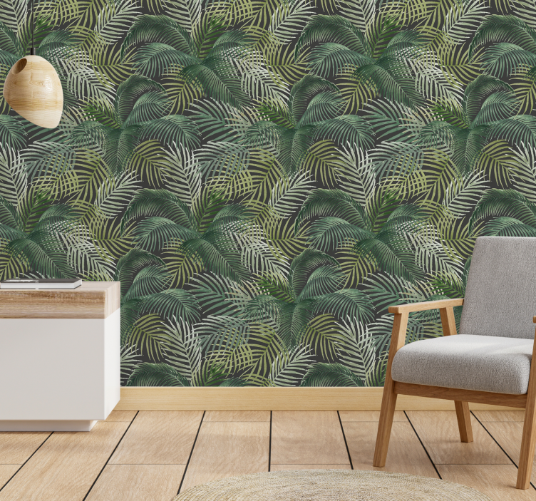 Elegantní zelený motiv Tropický les tapeta - TenStickers