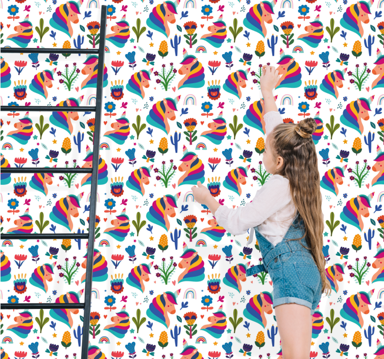 Tukan květinový motiv Zvířecí tapeta - TenStickers