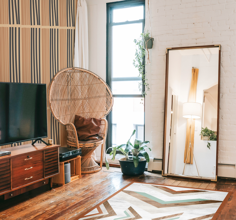 Boho pruhovaný design Tapeta do obývacího pokoje - TenStickers