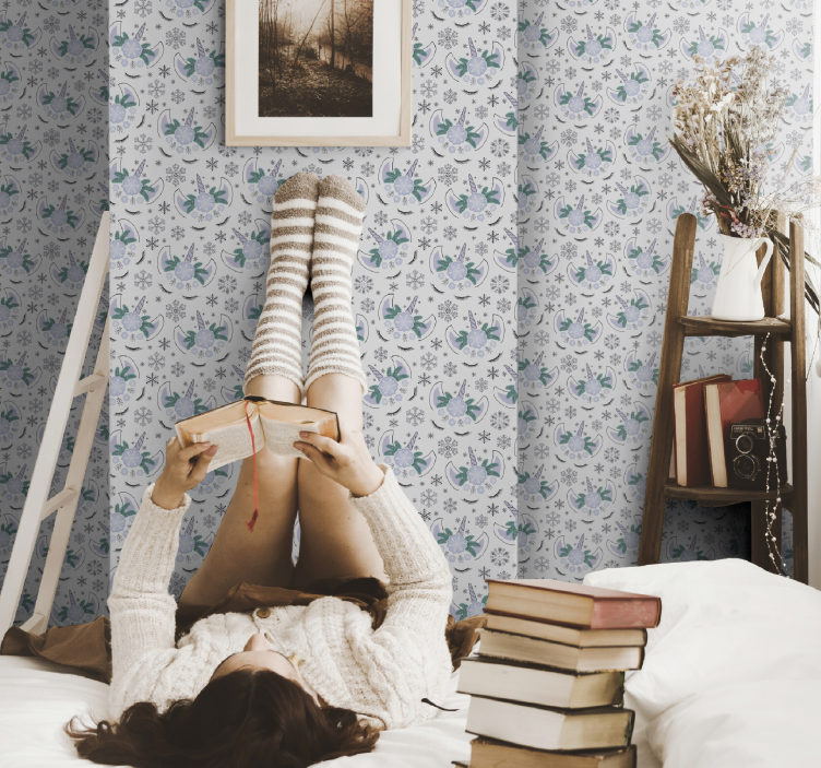 útulné květinové útočiště Květinový ornament tapeta - TenStickers