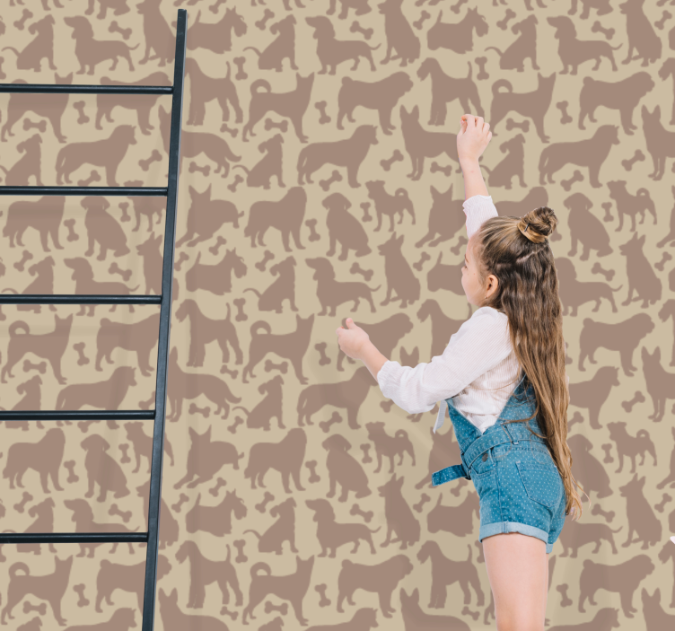 úžasná tapeta do ložnice se vzorem bezešvé psa - TenStickers