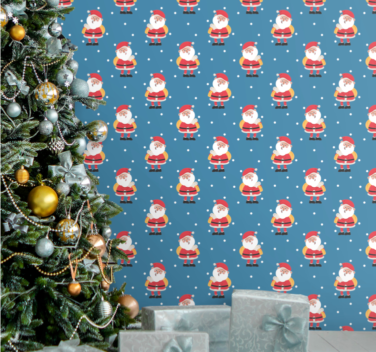 Veselé santa vzory Vánoční tapeta - TenStickers