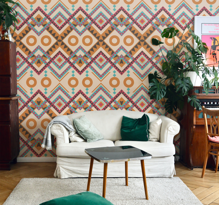 Vícebarevné diamanty vzor tapeta - TenStickers