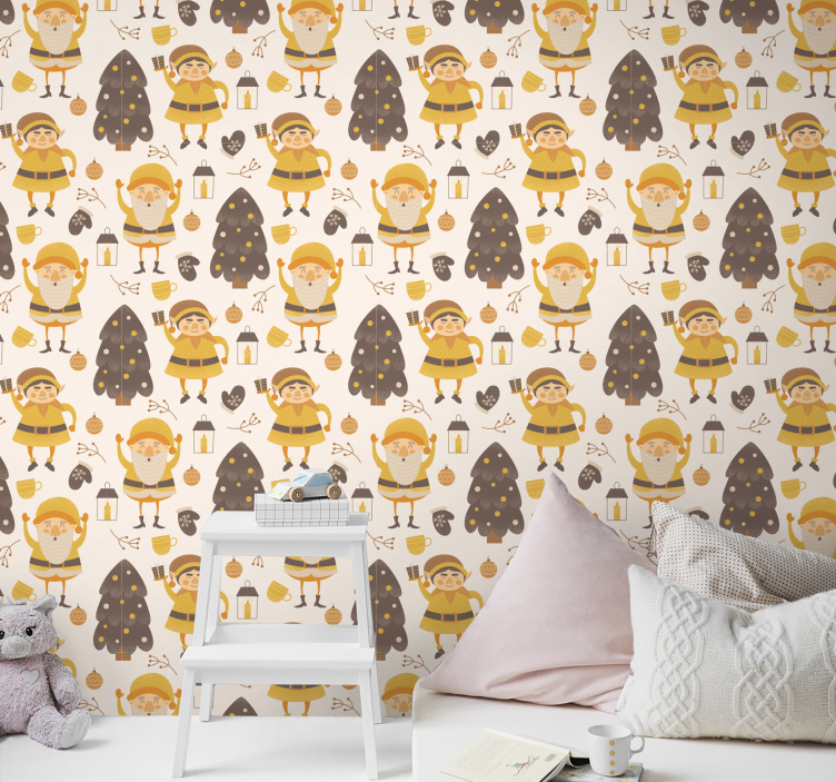 Vtipné vánoční skřítek dětské tapeta - TenStickers