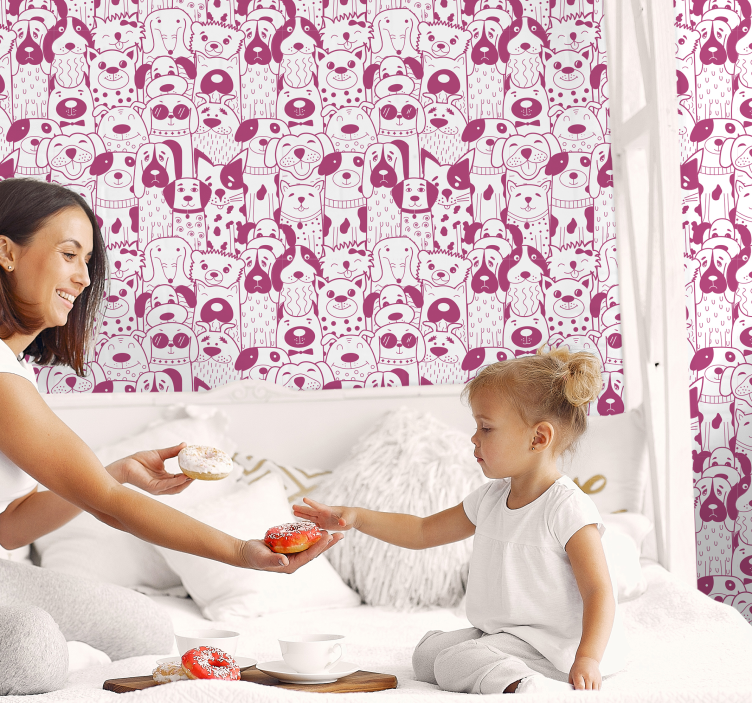 Vzor psích znaků Psí tapeta - TenStickers