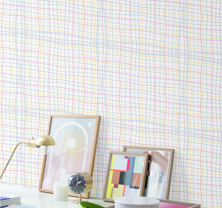 Zaškrtnuté rozložení mřížky Geometrická tapeta - TenStickers