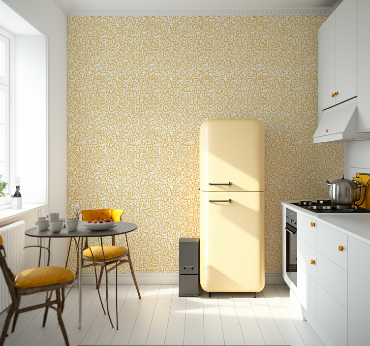 Zdobené ozdoby Květinový ornament tapeta - TenStickers