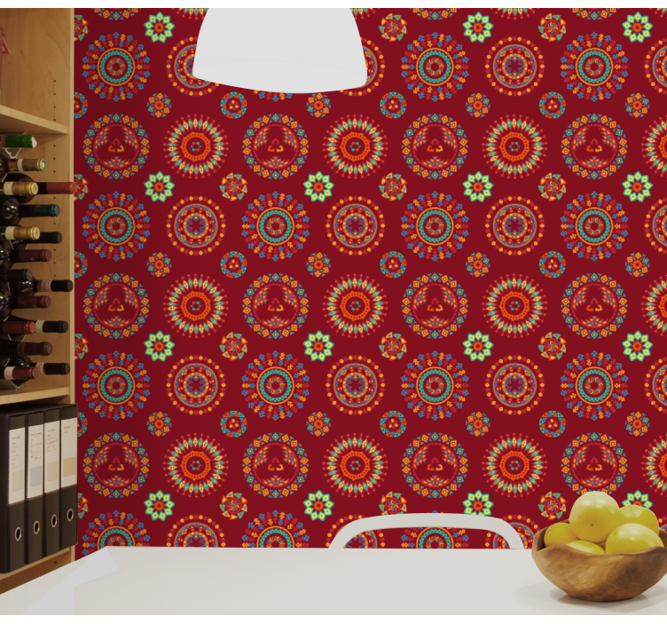 Zdobený vzor mandaly Květinový ornament tapeta - TenStickers