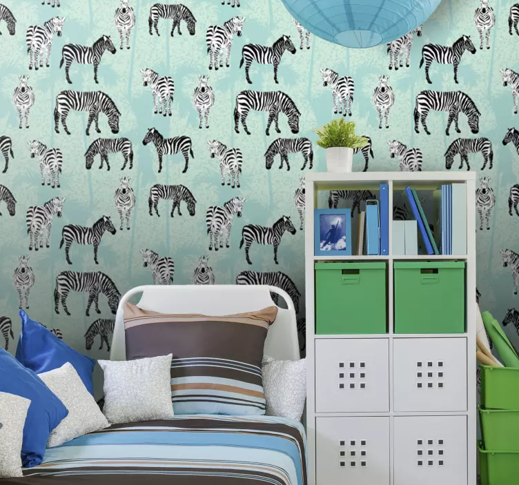 Zebra vzorovaná Zebra tapeta - TenStickers