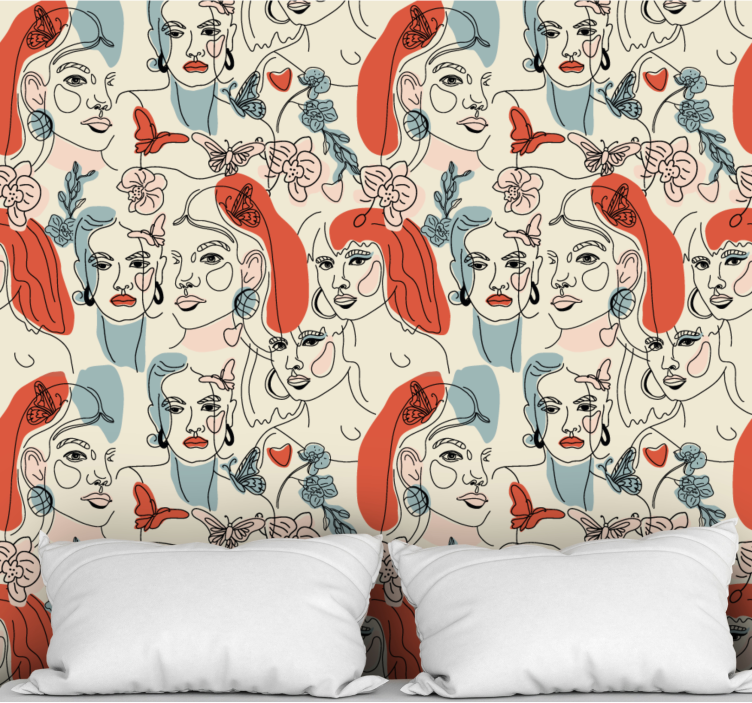 ženská perokresba Umělecká tapeta - TenStickers