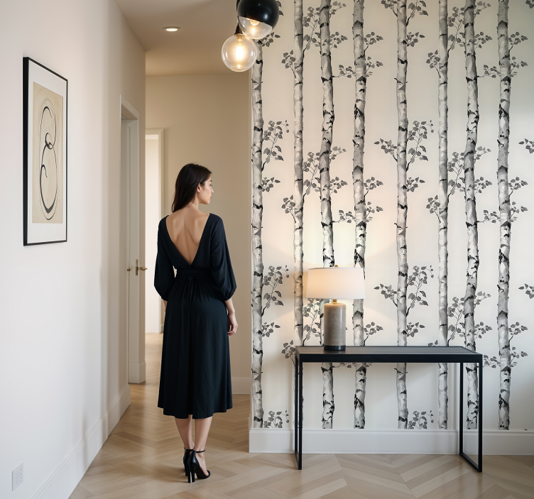 Zimní velké stromy Vstupní tapeta - TenStickers