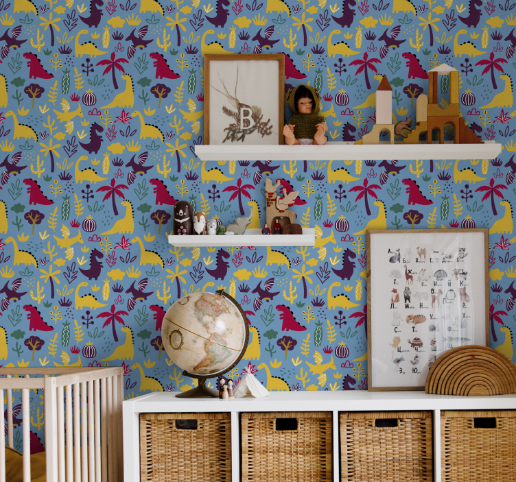 Ložnice tapeta šťastní dinossaurs - TenStickers